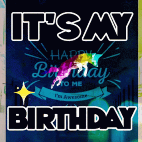 It's My Birthday Sparkling Star Mobile Art GIF