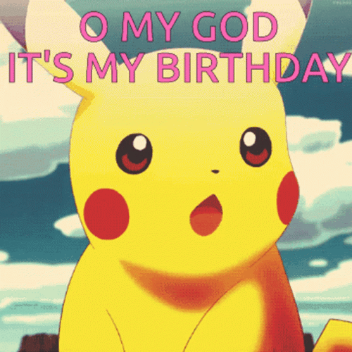 It's My Birthday Pikachu Pokemon GIF