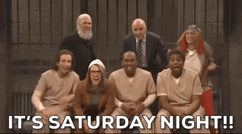It's Saturday Night Happy People Reaction GIF