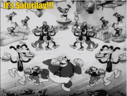 It's Saturday The Whoopee Party Black And White GIF