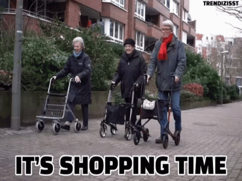 It's Shopping Time For Old People GIF