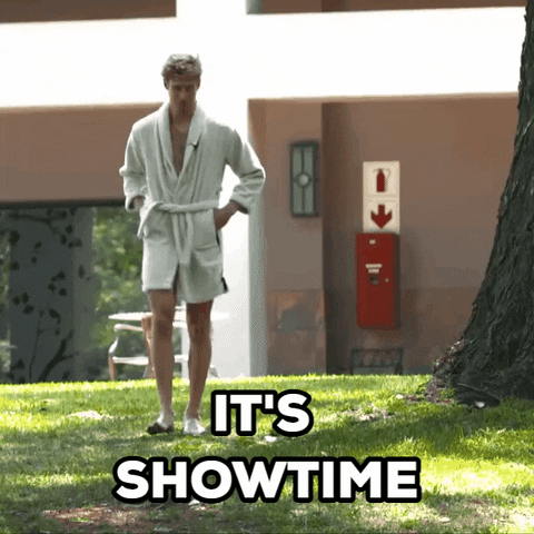 It's Showtime Man Walking In Robes GIF