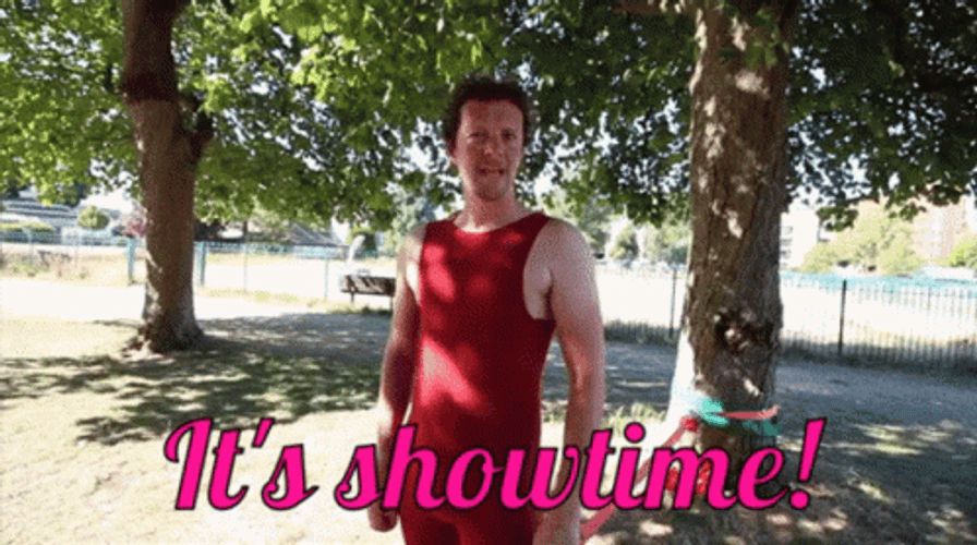 It's Showtime Funny Guy Ballet Dancing GIF