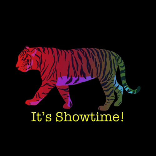 It's Showtime Tiger Changing Hue GIF