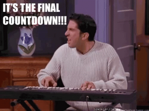 It's The Final Countdown Ross Geller Friends GIF