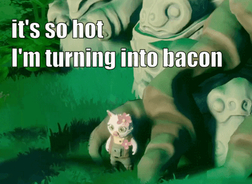 It's Too Hot I'm Turning Into Bacon GIF