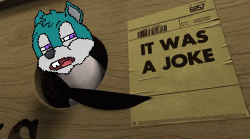 It Was a Joke Paper Beside Cartoon Character