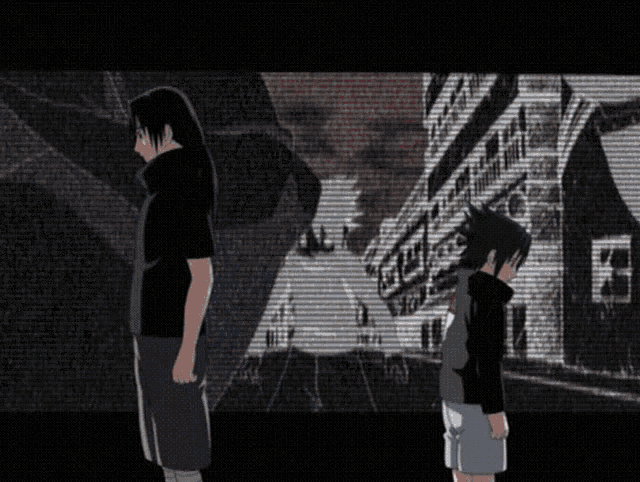 Itachi And Sasuke Back To Back Credits GIF