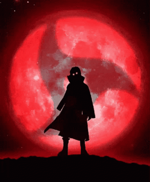 Itachi Sharingan Red Mangekyo Moon GIF