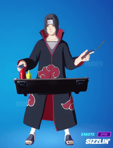 Itachi Uchiha Flipping Burgers GIF