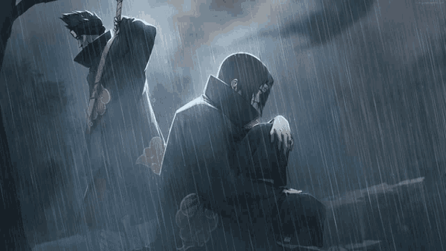 Itachi Uchiha Kisame Hoshigaki In The Rain GIF