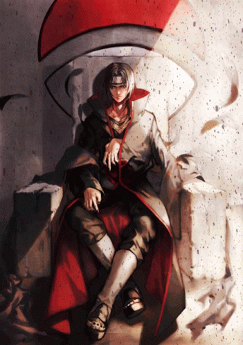 Itachi Uchiha On A Throne GIF