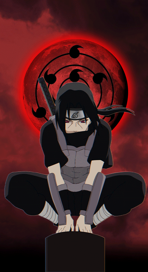 Itachi Uchiha Sharingan Moon GIF