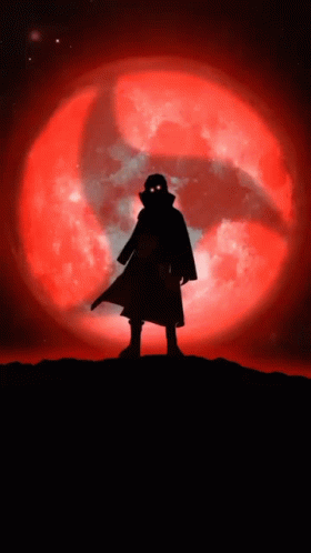 Itachi Uchiha With Sharingan Background GIF