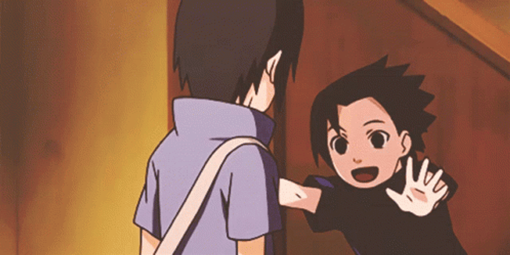 Itachi Vs Sasuke Young Siblings Hug GIF