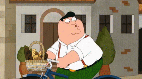 Italian Peter Griffin Biking GIF
