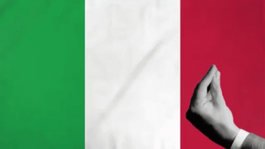 Italian National Flag And Hand Sign GIF