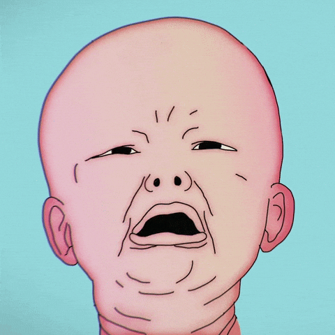 Its A Cartoon Man Baby Face GIF