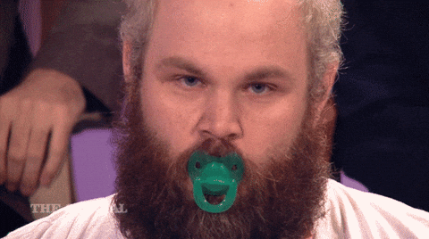 Its A Man Baby In Green Pacifier GIF