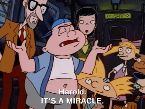 Its A Miracle Hey Arnold Harold GIF