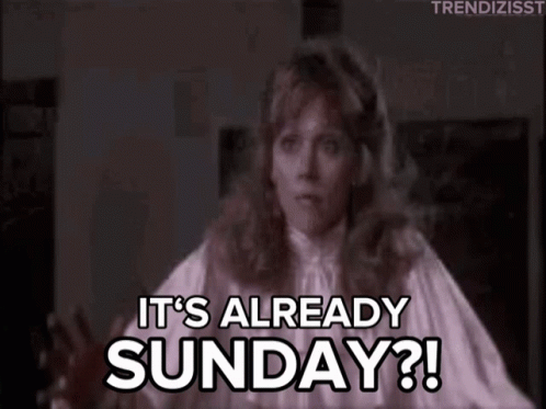 Its Already Sunday Almost The Weekend GIF