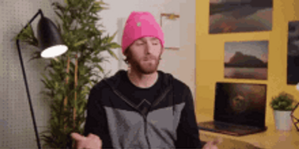 Its Free Real Estate Pink Beanie Bearded Man GIF