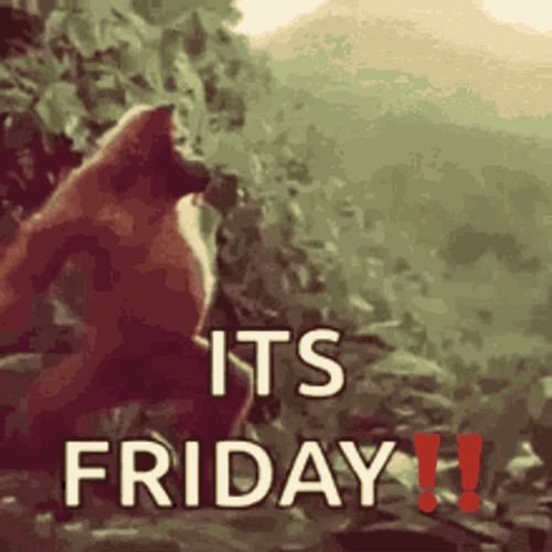 Its Friday Monkey Happy Dance GIF