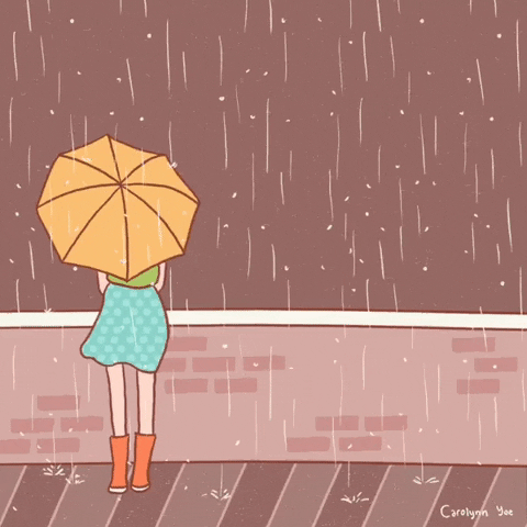 Its Gonna Rain Sad Girl Holding Umbrella GIF