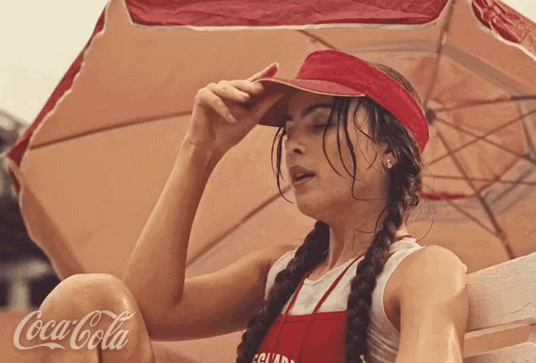 Its Hot Coca Cola Girl Sweating GIF