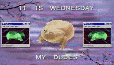 Its Wednesday My Dudes Cute Frog Animation GIF