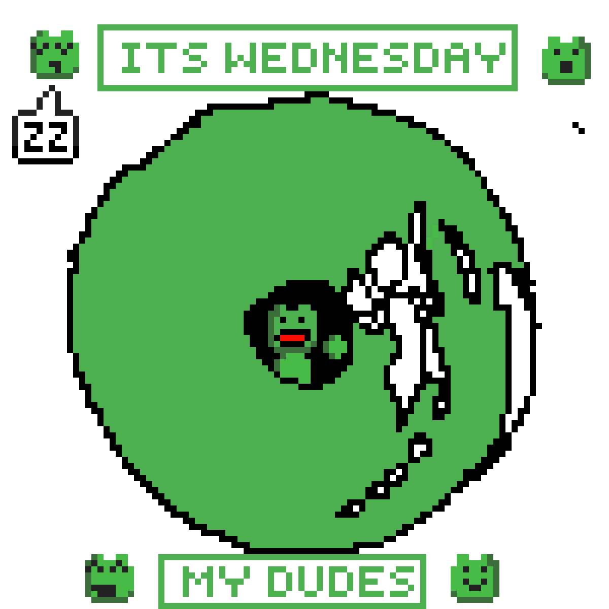Its Wednesday My Dudes Green Globe Animation GIF