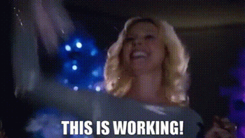 Blonde Girl Proud To Say Its Working GIF