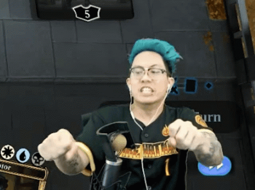 Its Working Man In His Blue Green Hair GIF