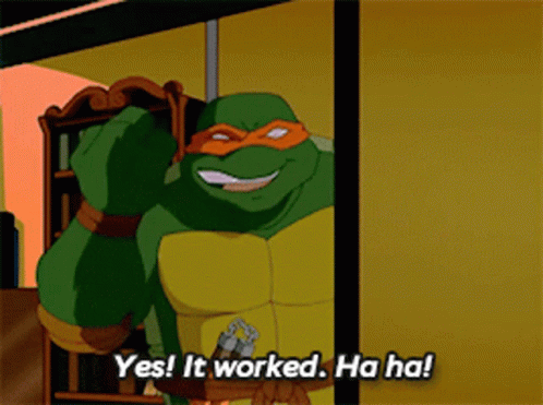 Its Working Raphael Laughing GIF