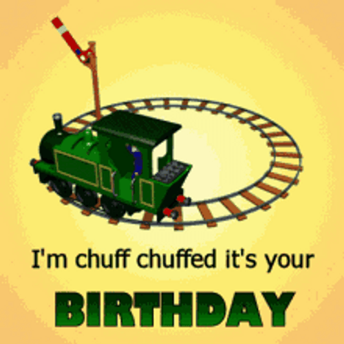Its Your Birthday Chuff Chuffed Green Train GIF