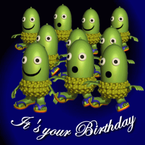 Its Your Birthday Funny Animated Cucumber GIF