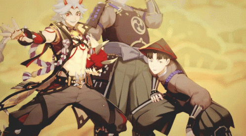 Arataki Itto Genshin Impact Mobile Art GIF