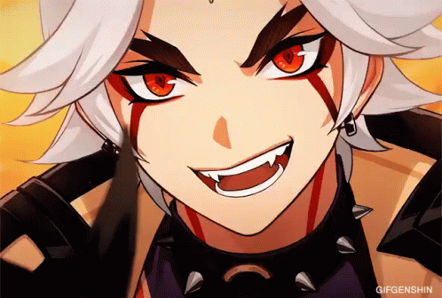 Arataki Itto Smiling Showing Adirable Fangs GIF