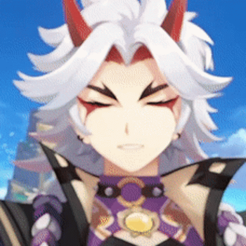 Adorable Arataki Itto Slow Motion Stare GIF