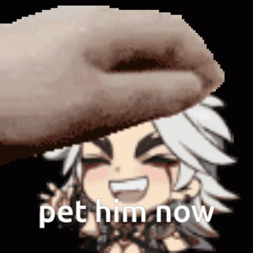 Petting Arataki Itto Genshin Impact GIF