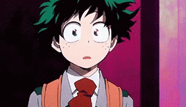 Izuku Midoriya Holding Bag's Strap GIF