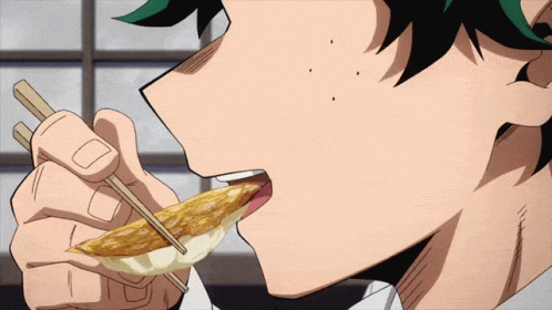 Izuku Midoriya Eating Scallops GIF