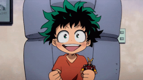 Izuku Midoriya Happy Watching GIF