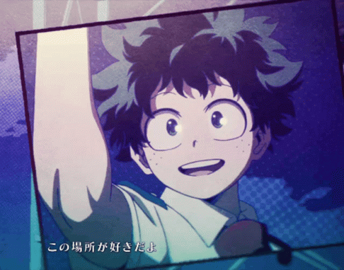 Izuku Midoriya Closed Eye Smile GIF