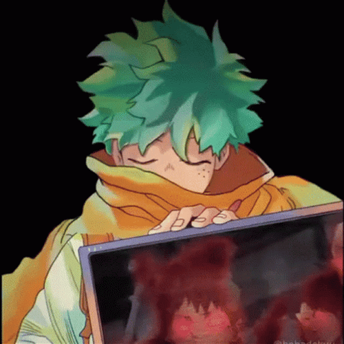 Izuku Midoriya Holding Tv GIF