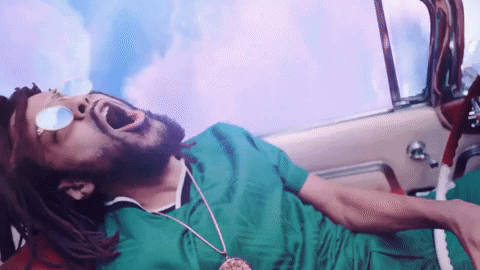 J Cole Amazed On Flying Car GIF