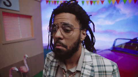 J Cole In Eyeglasses Whatever Reaction GIF