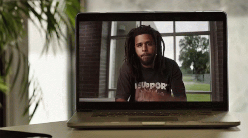 J Cole On Laptop Screen GIF