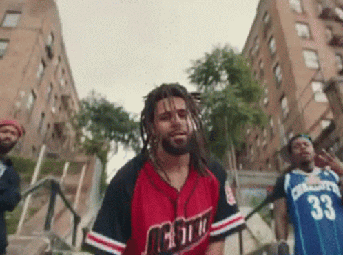 J Cole Rapping On Red Shirt GIF