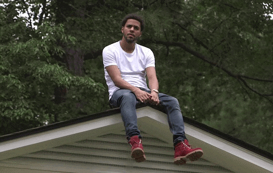 J Cole Sitting On Roof GIF